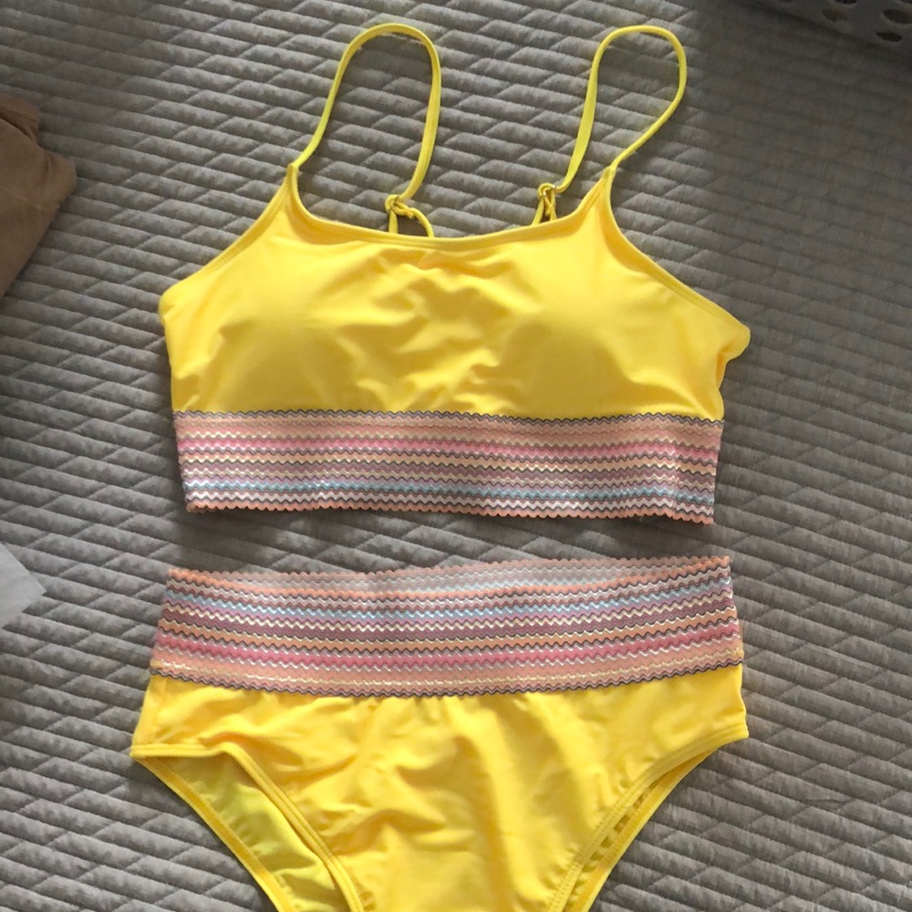 Brand new yellow high waist bikini